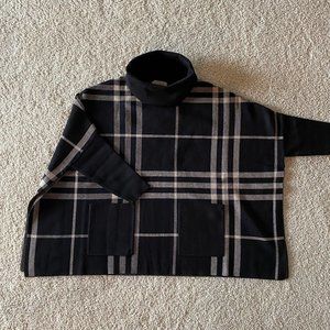 Joseph Ribkoff Cowl neck Plaid Poncho